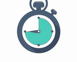 Stopwatch timer icon with teal segment